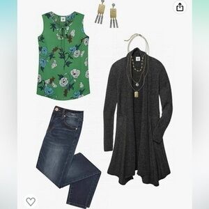 Cabi Cloak Black Marled Knit Cardigan Style #3530